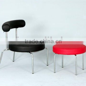 Black red PVC seat chair