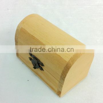unfinished small wooden box with arched lid metal lock wholesale pine