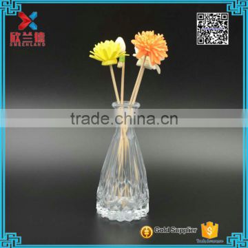 small embossed cheap glass flower vase 130ml wholesale