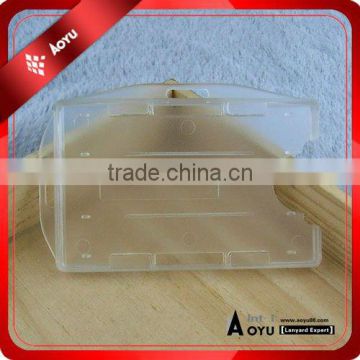 high quality hard plastic card holder contain two cards