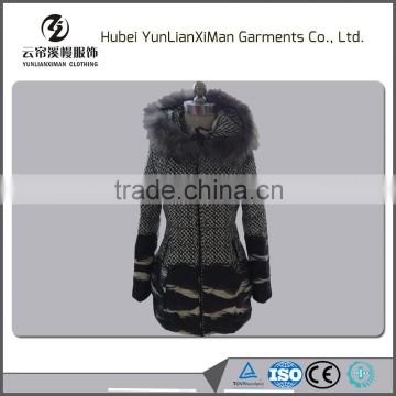 2015 fashion winter lady coat with fur collar