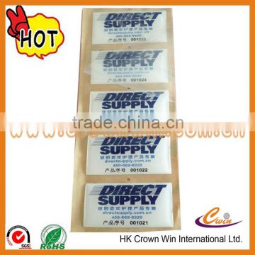 High quality serial number label with soft resin