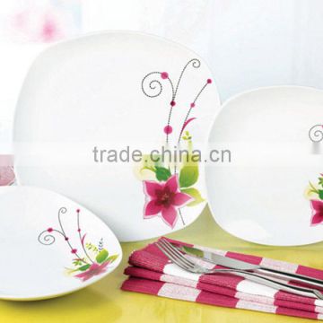 Royal square dinner set porcelain , ceramic houseware set ,square dishware set