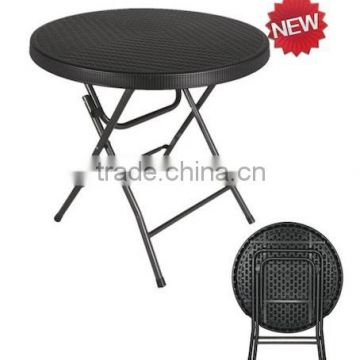 80cm newest rattan design outdoor furniture of plastic folding round for wedding use from Chinese manfacture