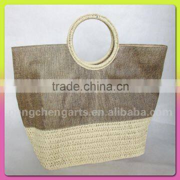 Elegant Designer Beach Bag Ladies Jute Handbag Wholesale