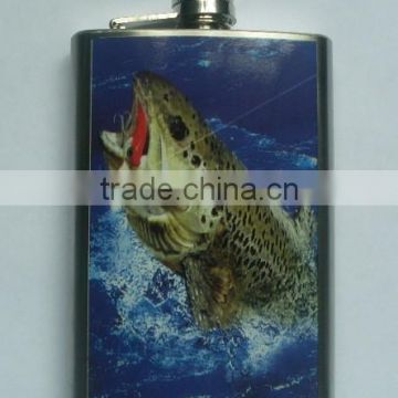 2015 Hot sale high quality stainless steel hip flask with water-transfer