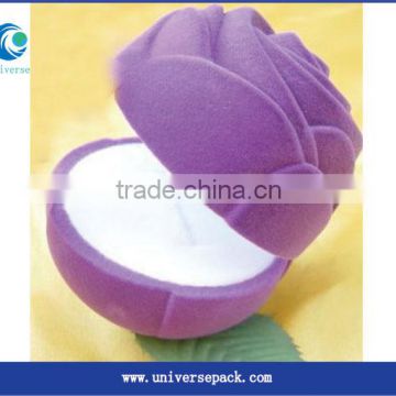Purple Flocking Box Rose Shape Jewelry Boxes Made In China Wholesale Personalized