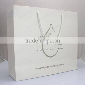 Cheap white paper handbag with custom printing