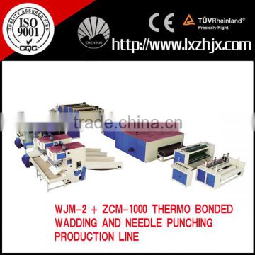WJM-2 nonwoven glue free wadding line,nonwoven machines,polyester microfiber wadding production line