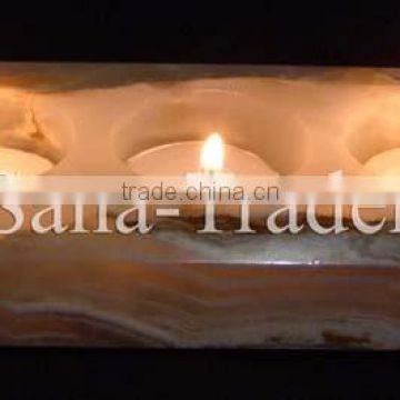 Marble Tea Light / Natural Marble Tea Lights / Marble Onyx Candles / Marble Three Hole Tea Lights