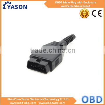 OBD2 J1962m Male Connector with Enclosure and Cable Strain Relief