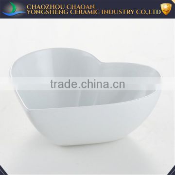 Inspirational gift heart shaped small porcelain ice cream sauce bowl