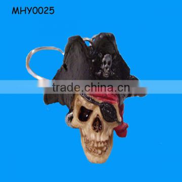 Decorative New skeleton crossbone resin Pirate Skull Head Keychain