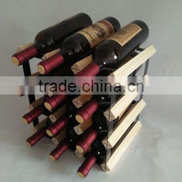 12 bottles wooden color wine rack