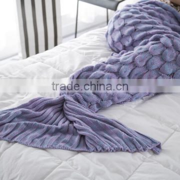 Customs knitted scales mermaid blanket adult mermaid tail blanket 90*190cm