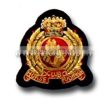 Embroidered bullion wire badges