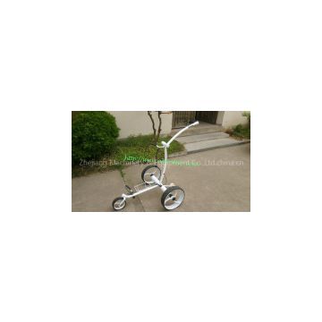 White Stainless steel Golf Trolley with 400W brushless motors