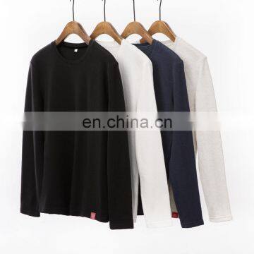 Custom blank 100 soft cotton long sleeve Casual Blank Mens crew neck t-shirt