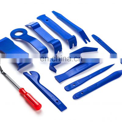 JZ Blue and Red Color 12 pcs Plastic Material Auto Trim Removal Tools Kit Car Clips Remover Pry Tool