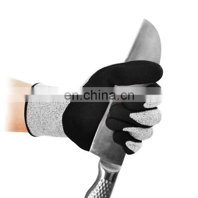 Cut Resistant With Anti-Sandy Nitrile Protective Gloves Scrapes in Kitchen Wood Carving Carpentry Food Grade Small- X Large