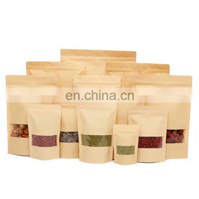 High Quality organic packaging custom printed craft kraft paper customized stand up food paper coffee bags