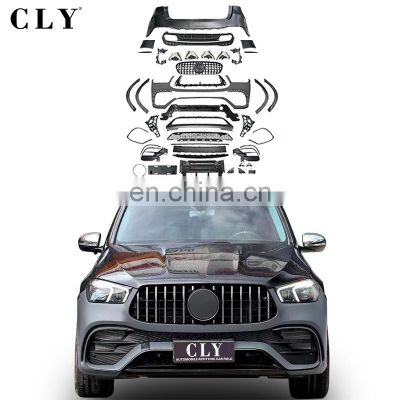 CLY Car Bumpers For 2020+ Mercedes GLE W167 V167 Upgrade GLE63 AMG 1:1 Bodykits Grilles Front Rear wheel arch Rear diffuser tips