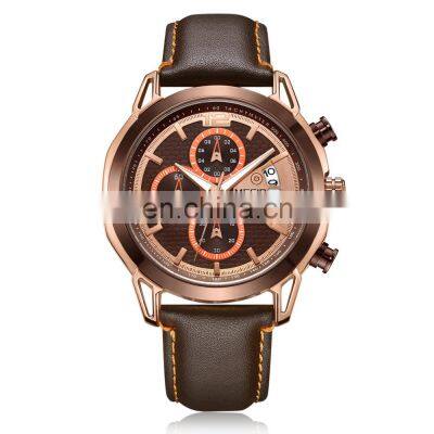 MEGIR 2071 Men's Analog Quartz Watch Fashion Casual Leather Round Buckle Best Men Watches Hot Product