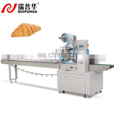 Automatic Horizontal Bread / Hamburger / Croissant/ Donut Pillow Type Flow Pack Packaging Machine