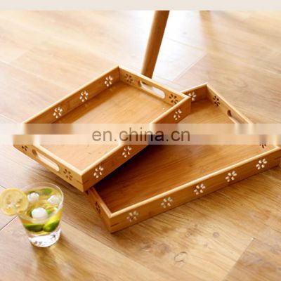 New Design High Quality multifunctional Premium Bamboo Serving Tray With Handles