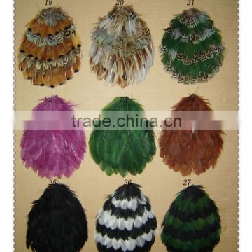 Wholesale diy feather hair accessories curly feather pads