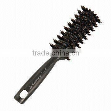 Professional plastic vent brush with boar bristle mixed nylon