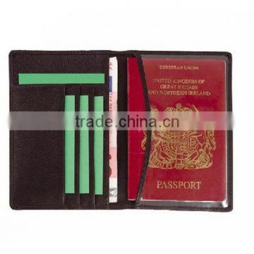 Genuine leather passport card holder, wholesale men leather passport cover