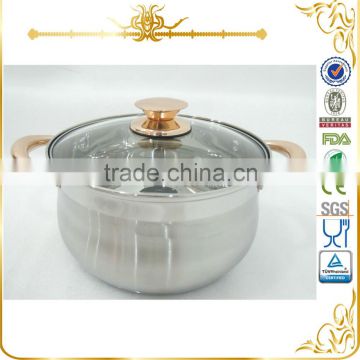 22cm casserole with new design golden plating handle MSF-3948-4