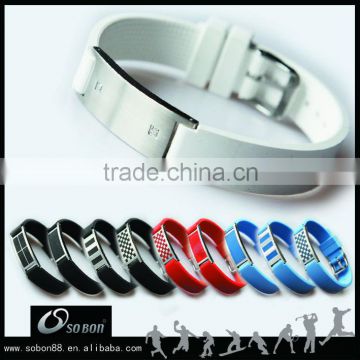 Silicone watchband bracelet with metal clasp ( GT-167)