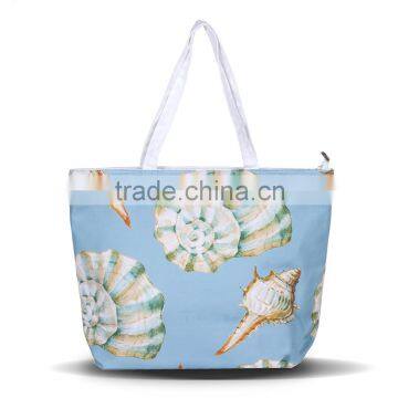 Counch Printing Summer Style 100% Cotton Girl's Large Beach Bag