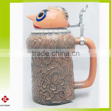 Hot sale and Whole Sale Hand Made Cartoon Ceramic Tankard