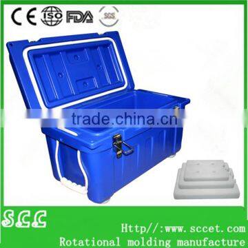 Rotomolded outdoor ice chest with ice pack cooler fishing ice cooling box