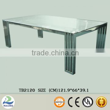 Rectangular Coffee Table Glass and Metal