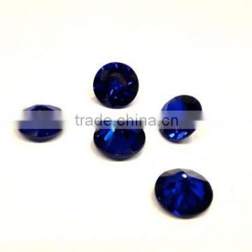 High Quality Blue Corundum Loose Round Faceted Gemstone, best AAA Quality
