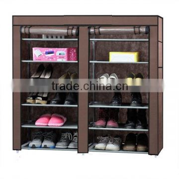 2-door walnut shoe cabinet
