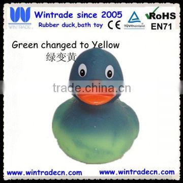 Green pvc duck change color