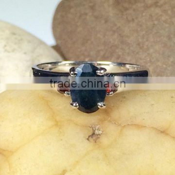 falak gems Black Sapphire and Red Garnet Ring in 925 Sterling Silver. Garnet and Sapphire Silver Ring