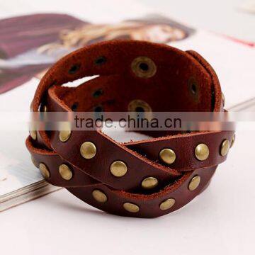Newest unisex leather bracelets for men and women