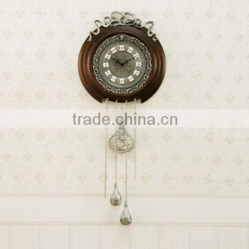 Wall Clock Wood Popular old Style Wooden Antique Decorative Corded Telephone