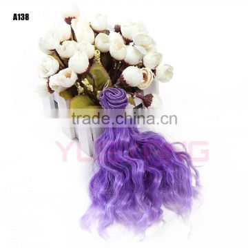 Cheap Purple Color Synthetic Braiding Hair Weft for DIY Doll Wig
