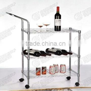 Storage metal Shelving cart\chromeplate display rack \storage trolley