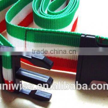 colourful luggage belt with lock buckle