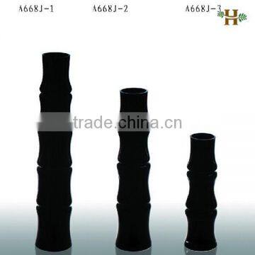 Modern Age and Decorative Usage Bamboo vase,black glass vase,decorative glass