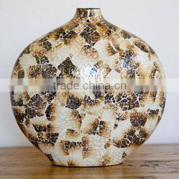 Best selling high quality burnt eggshell inlay vase