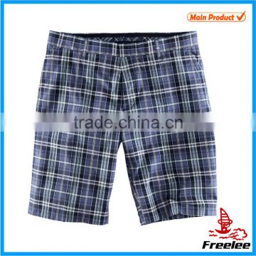 Hot European Casual blue grid board shorts for man